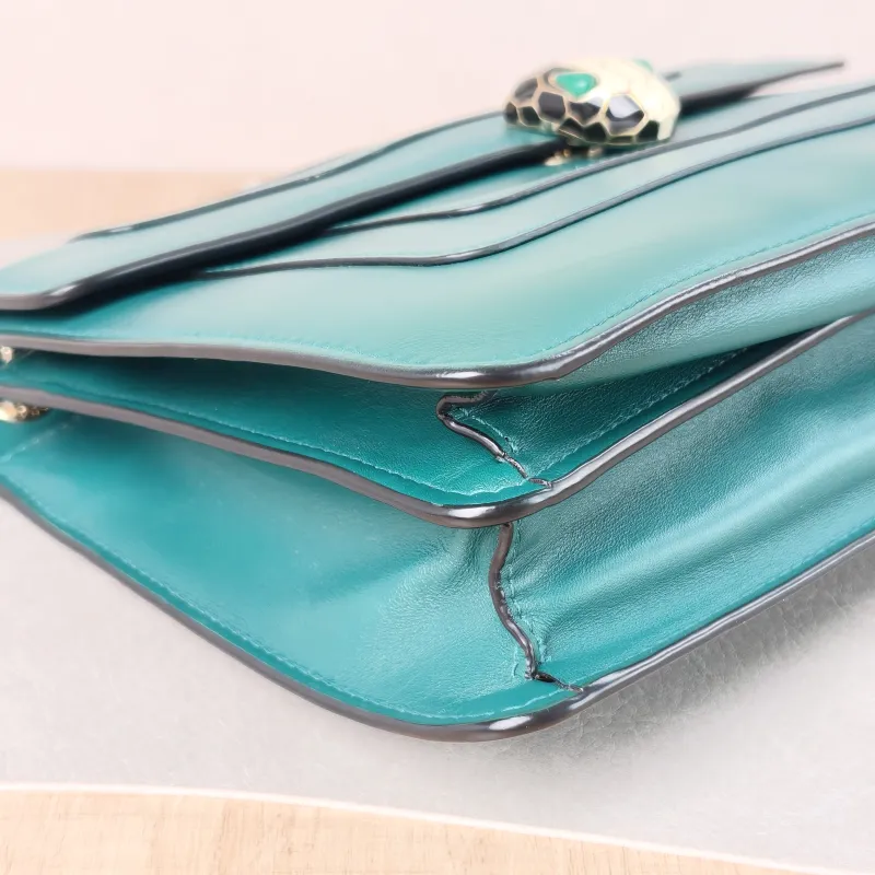 Bvlgari Crossbody Bag Serpenti Forever Collection Crossbody Bag Green Calfskin Medium 28 × 7.5 × 19 cm — detail view 10 of 14