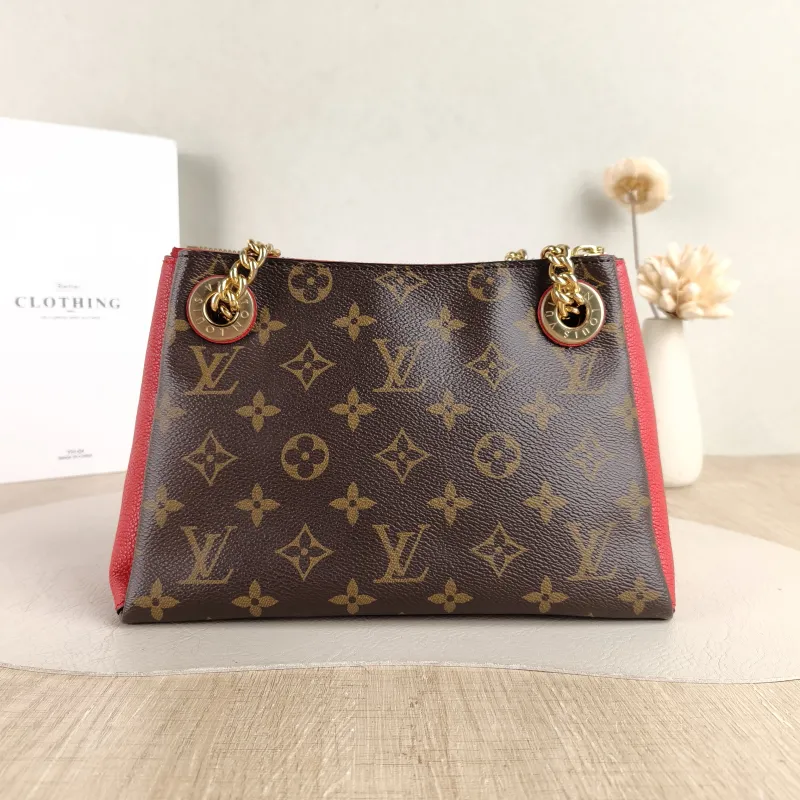 Louis Vuitton Crossbody Bag Surène BB Chain Bag Red Monogram PVC · Calfskin BB 24 × 11 × 17 cm — cover view 3 of 5
