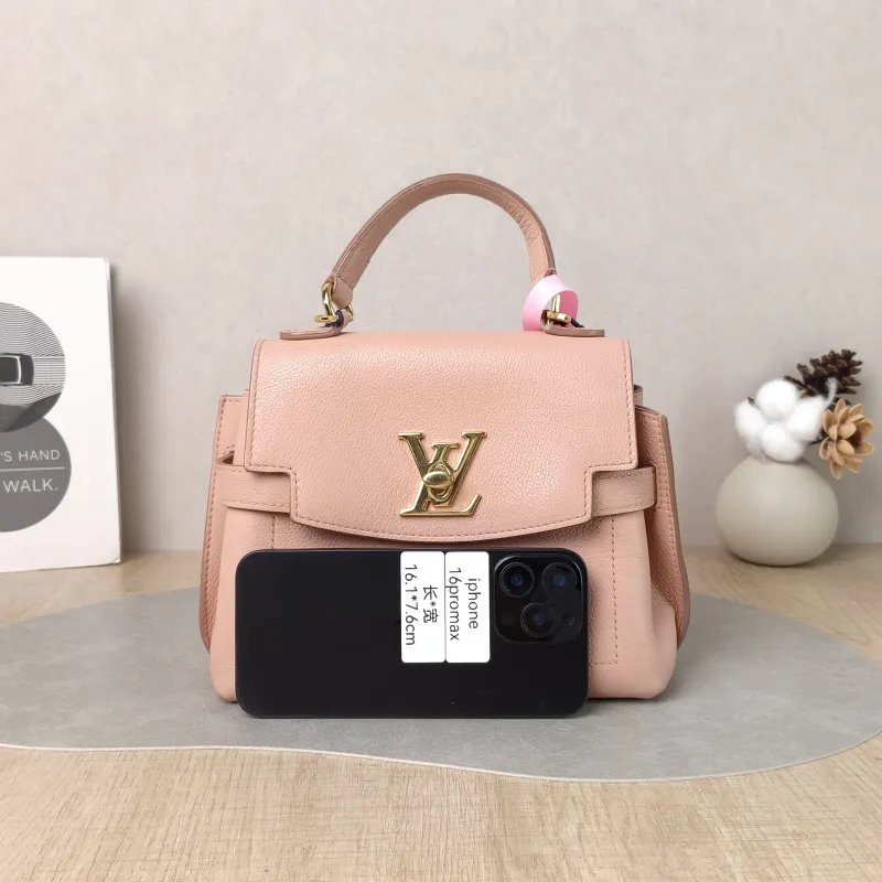 Louis Vuitton Top Handle Bag Lockme Ever Top Handle Bag Pink Calfskin Mini 23 × 10 × 17 cm — cover view 2 of 5