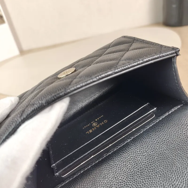 Chanel Crossbody Bag kelly Black Grained Calfskin nano 15 × 5 × 11 cm — detail view 6 of 13