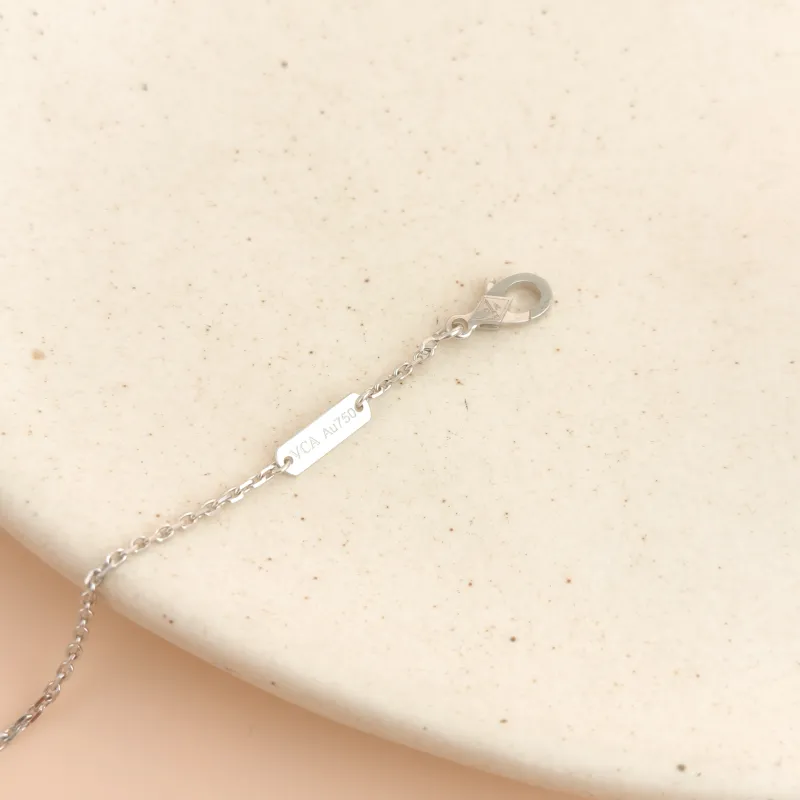 Van Cleef & Arpels Necklace Alhambra White Gold 18KW hite Gold Diamond 40cm — cover view 4 of 7
