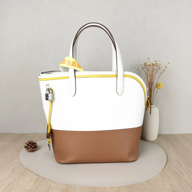 Hermès Top Handle Bag Top Handle Bag Brown White Yellow Calfskin One Size25 × 14 × 27 cm