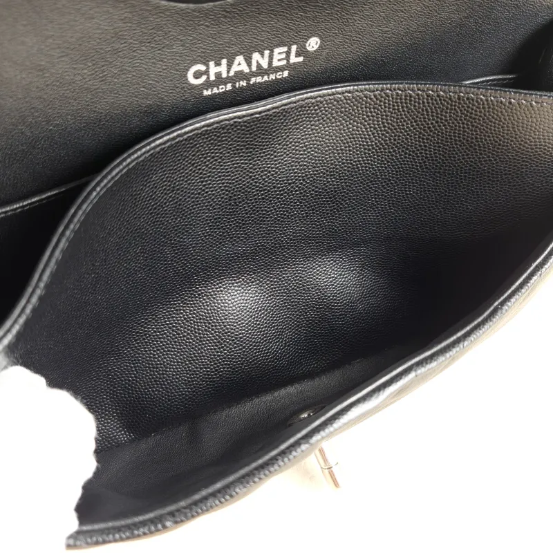 Chanel Crossbody Bag V Classic Flap CF Black Grained Calfskin Medium 25.5 × 6.5 × 15.5 cm 22 — detail view 11 of 14