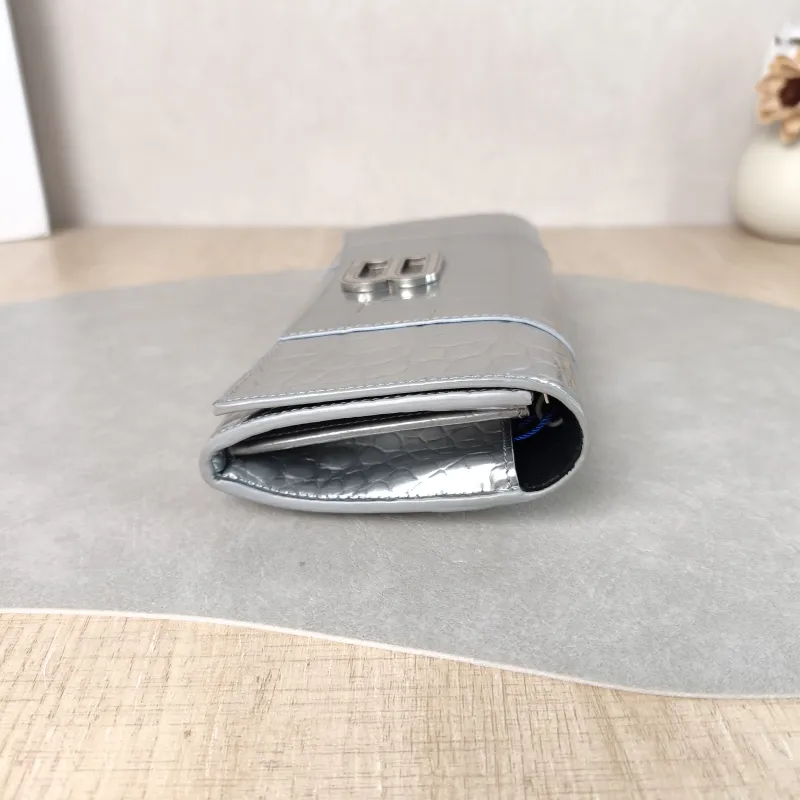 BALENCIAGA Crossbody Bag WOC Crossbody Bag Silver Calfskin One Size 19.5 × 3 × 10 cm — detail view 5 of 13