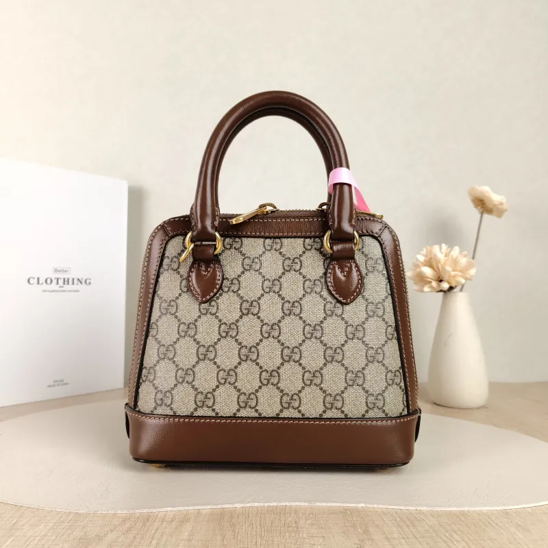 GUCCI Top Handle Bag Horsebit 1955 Horsebit Dome Bag Monogram PVC Mini 20 × 7.5 × 19.5 cm — cover view 2 of 5