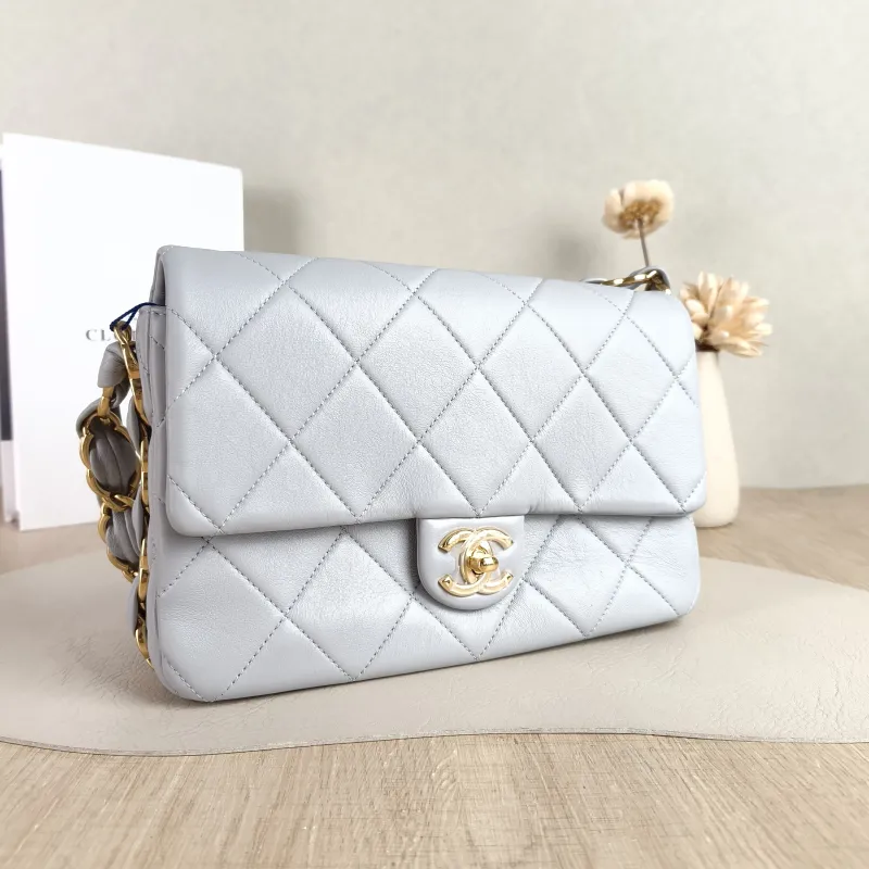 Chanel Crossbody Bag cf Collection Crossbody Bag Blue Lambskin 24.5 × 8 × 16 cm — cover view 3 of 6