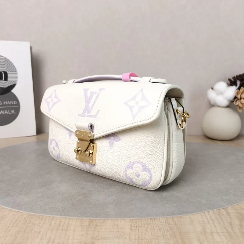 Louis Vuitton Crossbody Bag Pochette Métis East West White · Monogram Empreinte Embossed Calfskin Small 21.5 × 6 × 13.5 cm — cover view 4 of 6