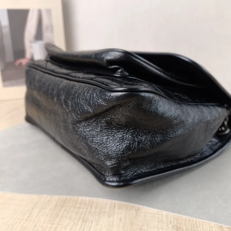 SAINT LAURENT Crossbody Bag Niki D Waxed Leather Calfskin Medium 28 × 8.5 × 20 cm — detail view 13 of 16