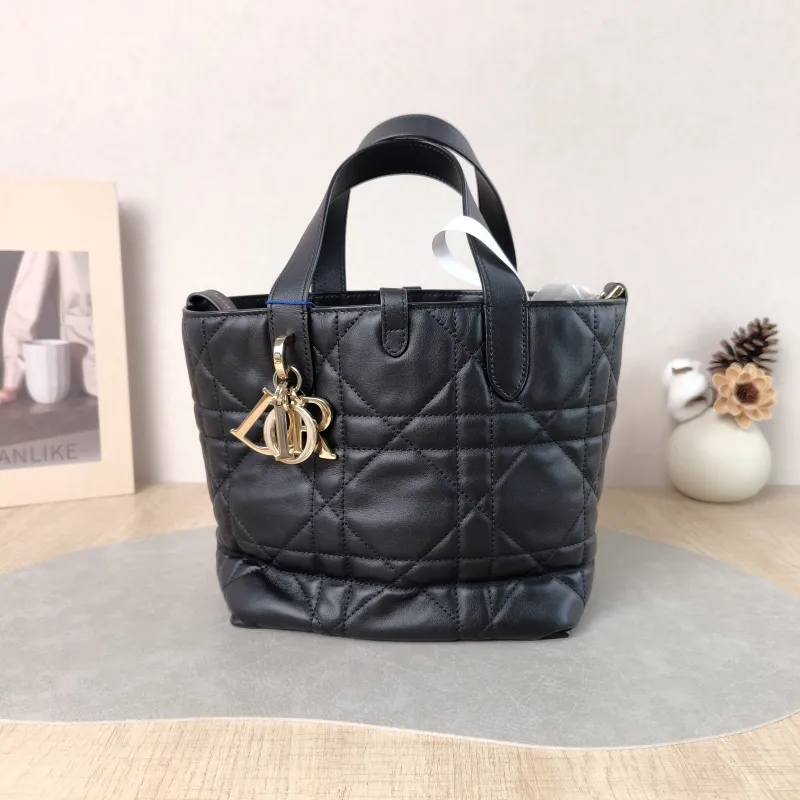 DIOR Shoulder Bag TOUJOURS Edition Black Calfskin Small 18.5 × 12 × 18.5 cm