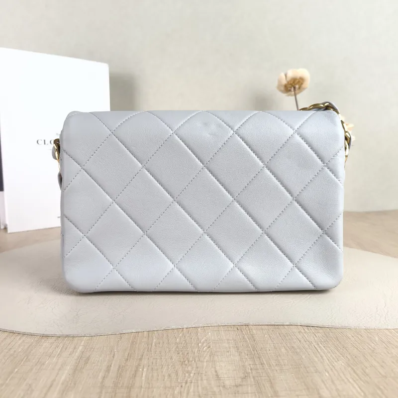 Chanel Crossbody Bag cf Collection Crossbody Bag Blue Lambskin 24.5 × 8 × 16 cm — cover view 5 of 6