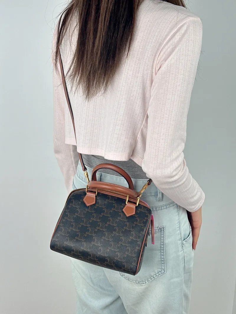 CELINE Crossbody Bag Monogram PVC Small 20 × 10.5 × 15.5 cm — on-model view 2 of 3