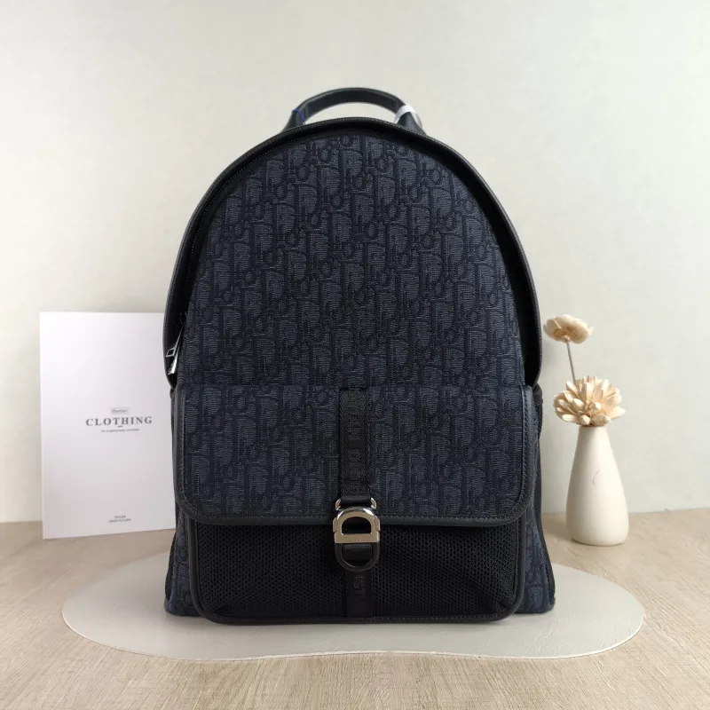 DIOR Backpack Black Canvas 32.5*13.5**42