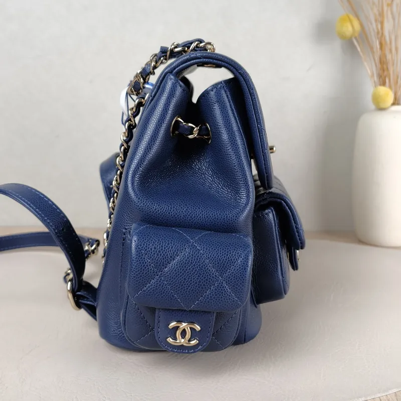 Chanel Backpack duma Navy Grained Calfskin Small 18 × 9.5 × 19 cm — detail view 13 of 15