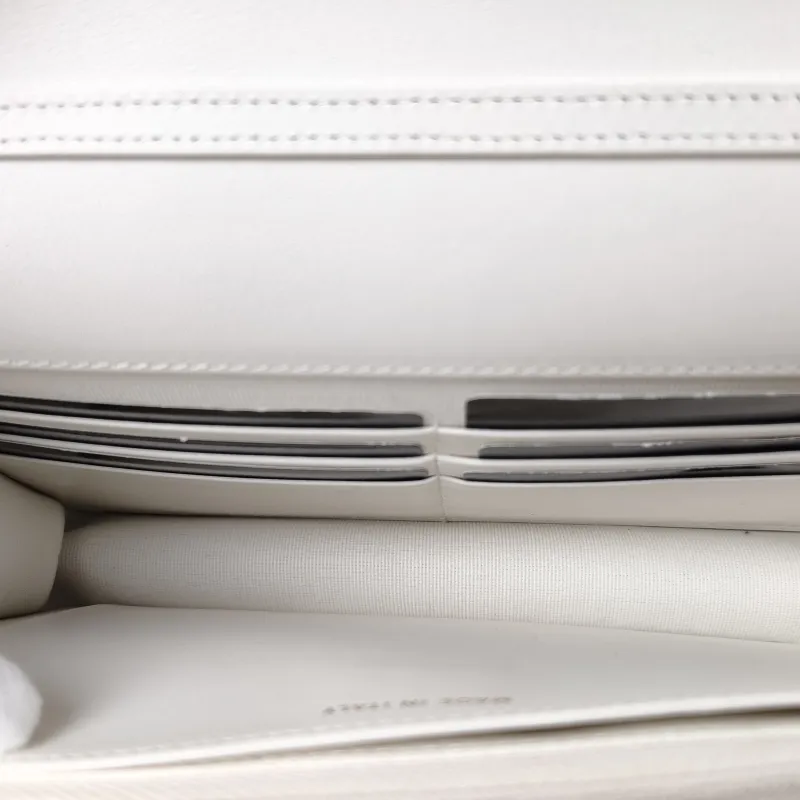 Chanel Crossbody Bag Classic Flap WOC CF WOCWOC Bag White Grained Calfskin 19.2 × 3.5 × 12.3 cm — detail view 2 of 11