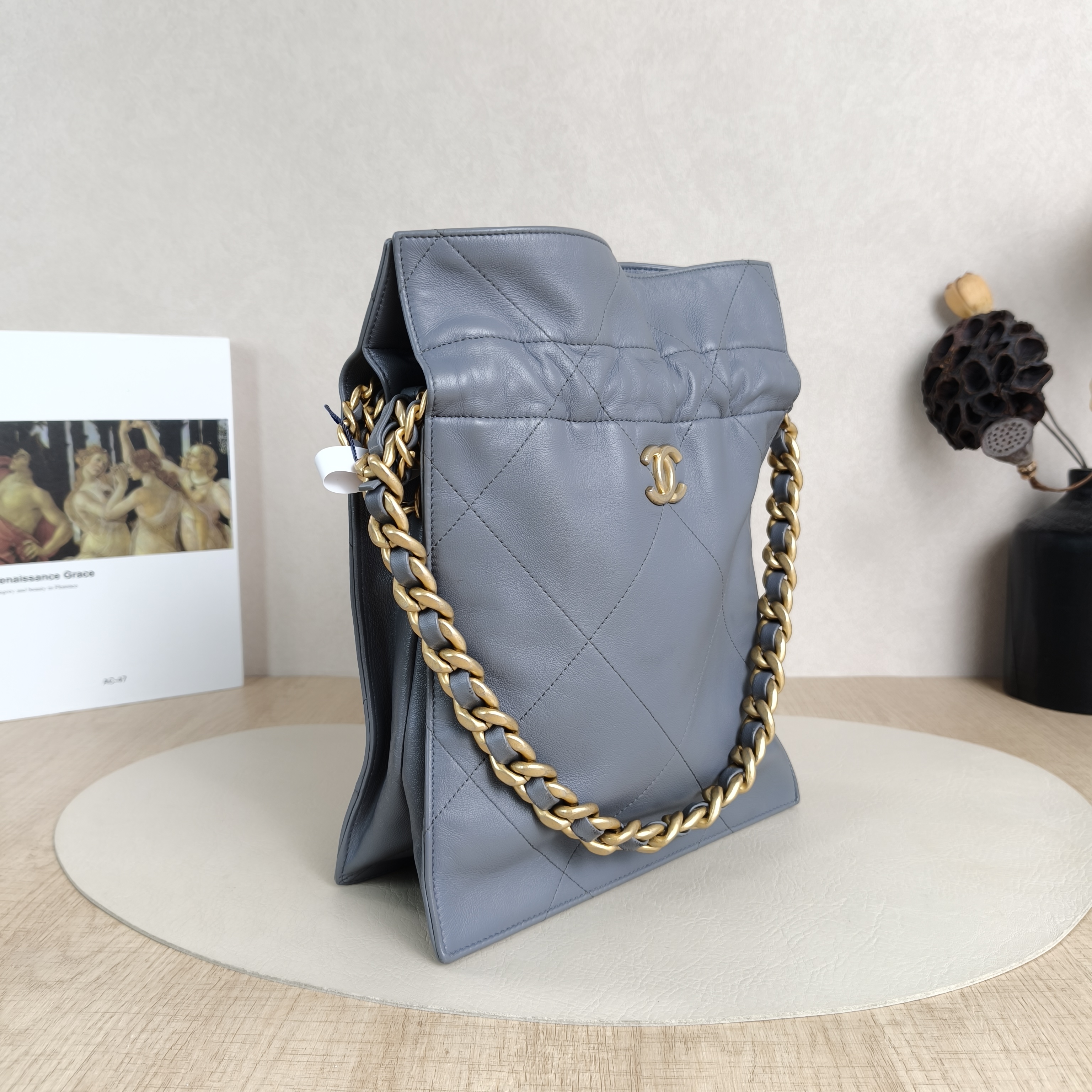 Chanel Top Handle Bag Shoulder Bag Grey Lambskin 20.5 × 8 × 26 cm — cover view 3 of 6