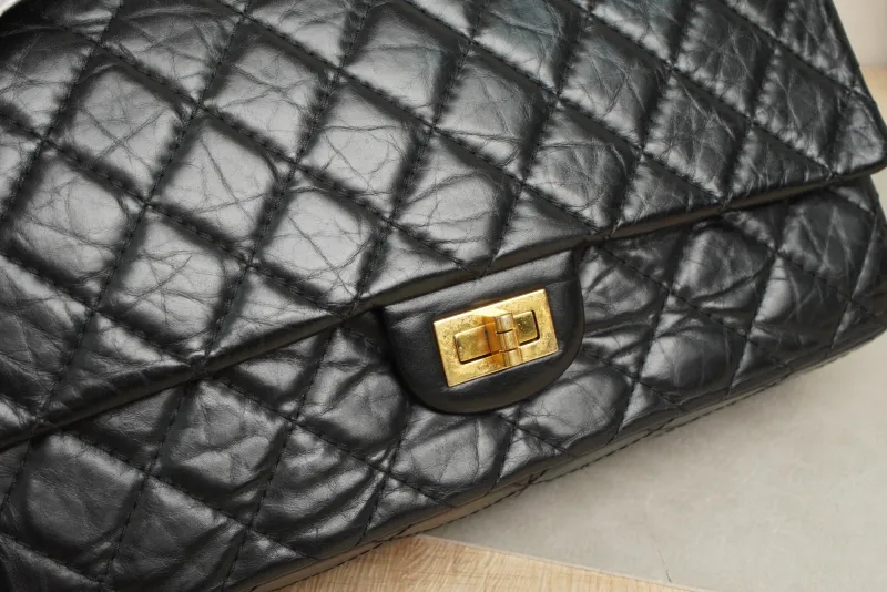 Chanel 2.55 Conditioned Medium Black with Gold-Tone Hardware Calfskin15 · Authenticity Card · 28 × 7.5 × 19.5 cm — detail view 12 of 20