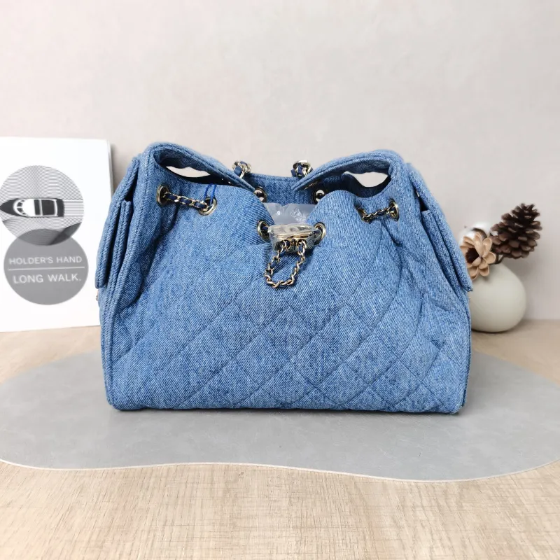Chanel Shoulder Bag 25Bag Blue Small 26 × 14 × 30 cm