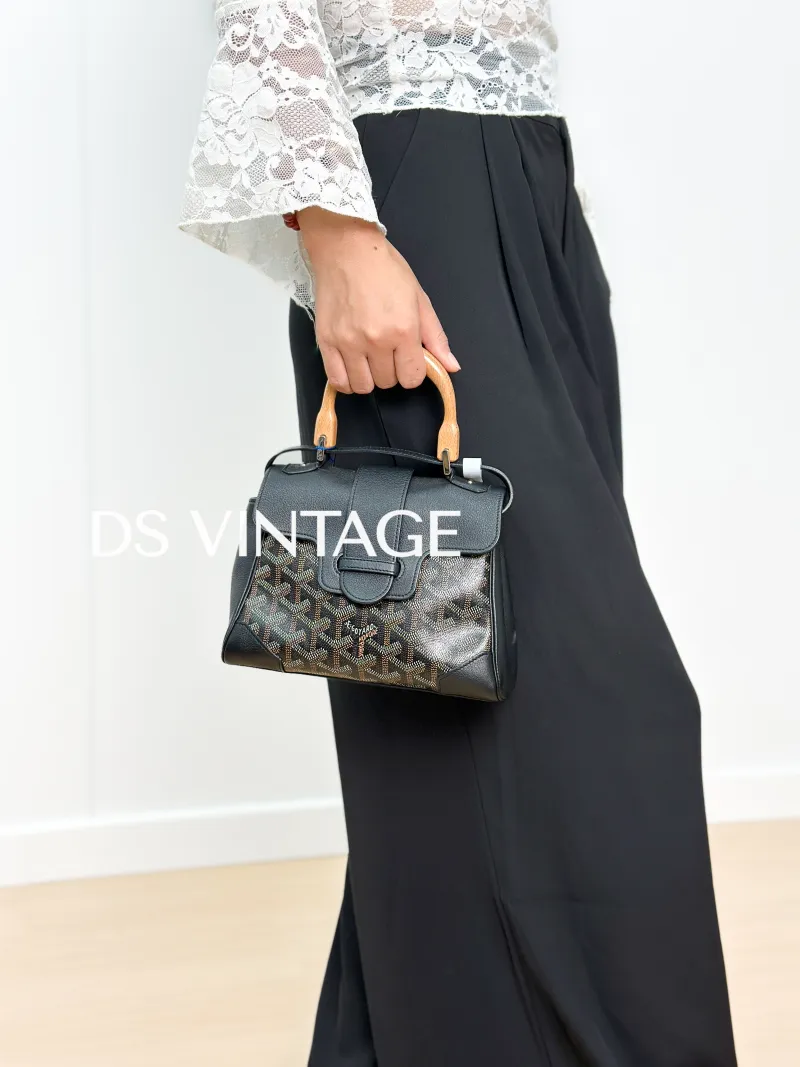 GOYARD Crossbody Bag Saïgon Black Canvas inemini20 × 7.5 × 15 cm — on-model view 4 of 4