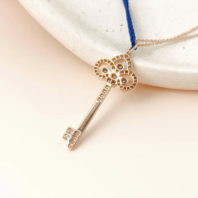 Tiffany&Co. Necklace Keys Collection Pavé Diamond Necklace Pendant Rose Gold Diamond18KR ose Gold One Size45cm — cover view 10 of 13
