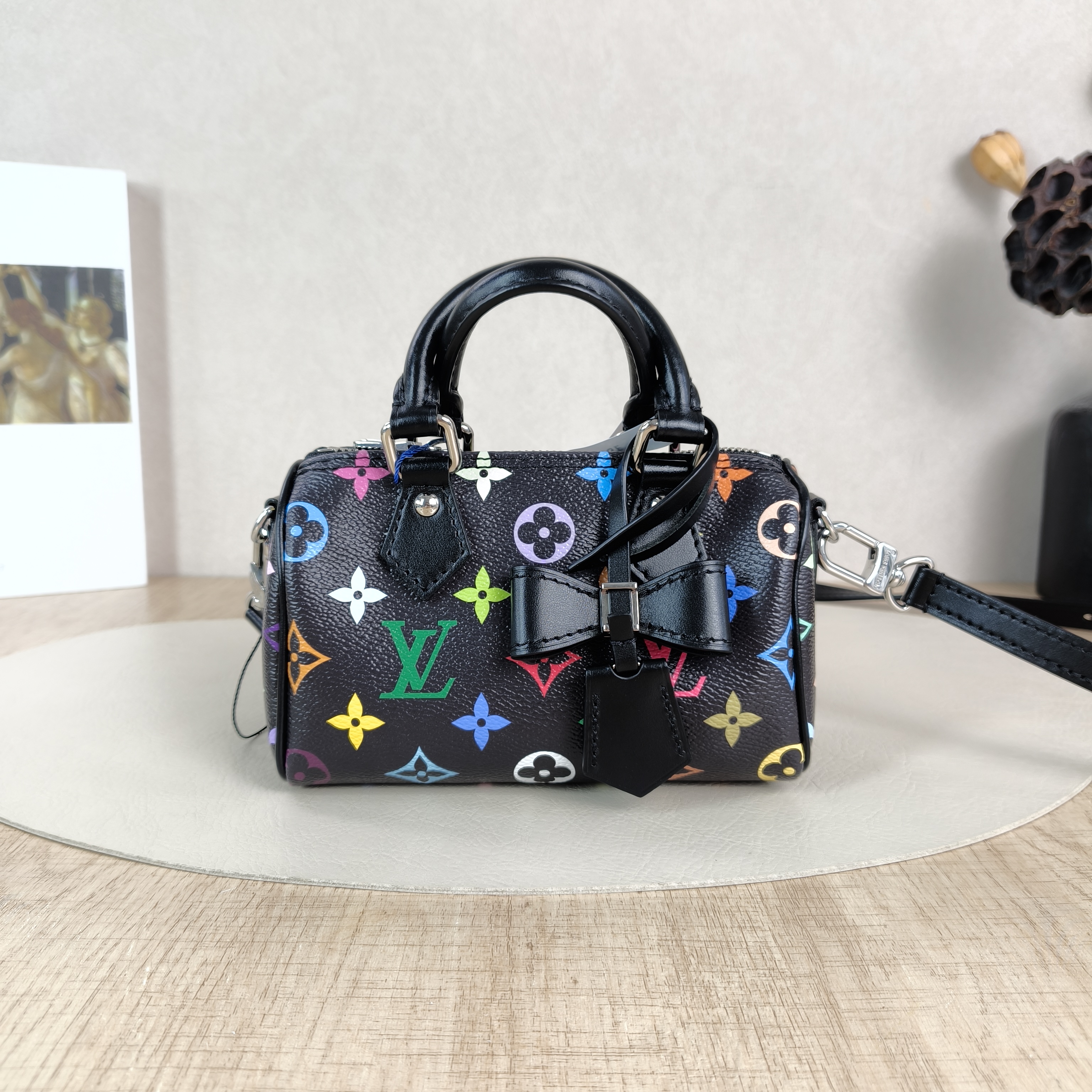 Louis Vuitton Crossbody Bag Speedy Nano Multicolore PV Cnano16 × 7.5 × 10 cm