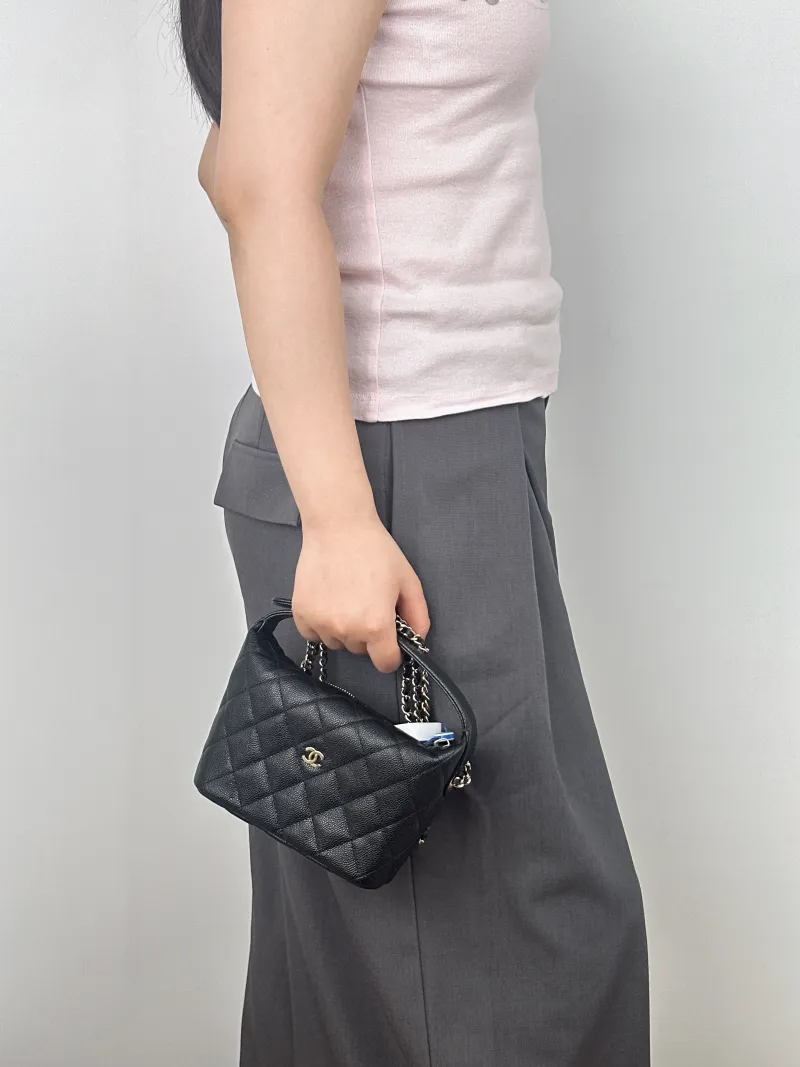 Chanel Crossbody Bag Crossbody Bag Black Grained Calfskin One Size16 × 6 × 13 cm — on-model view 1 of 2
