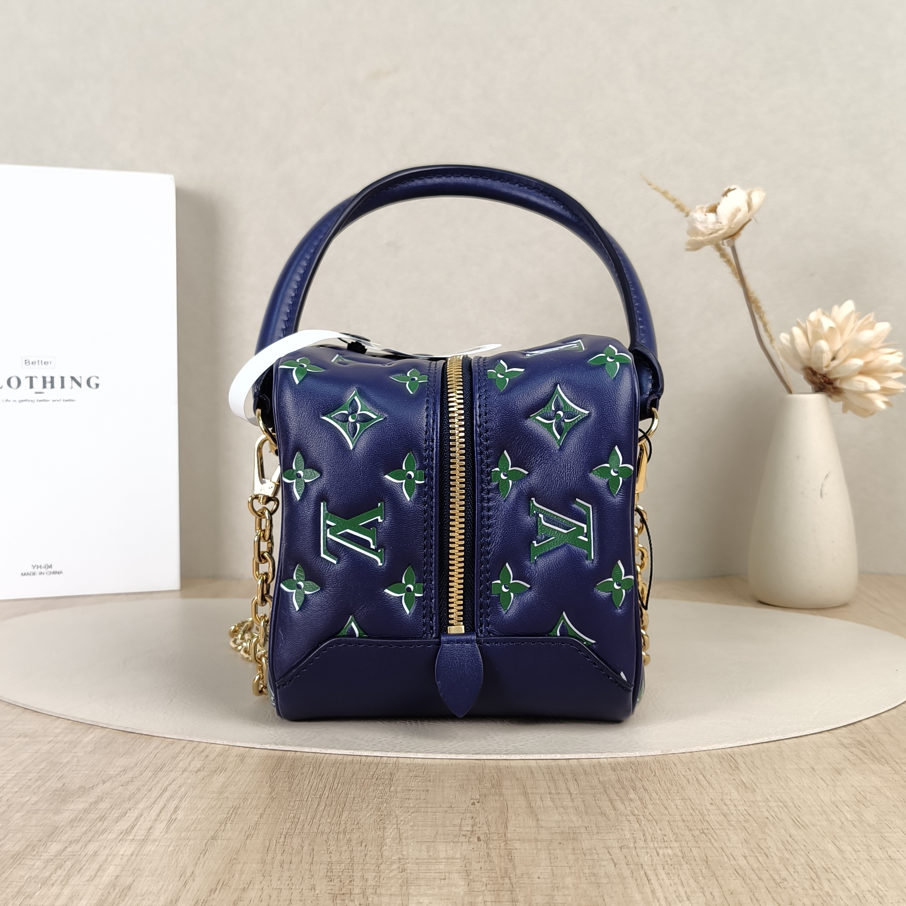 Louis Vuitton Top Handle Bag Square Blue Calfskin One Size15 × 15 × 15 cm — cover view 4 of 8