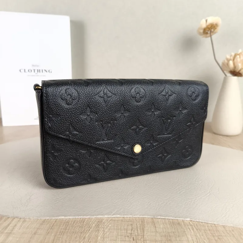 Louis Vuitton Crossbody Bag Pochette Félicie Black Calfskin Small 21 × 3 × 12 cm — cover view 4 of 5