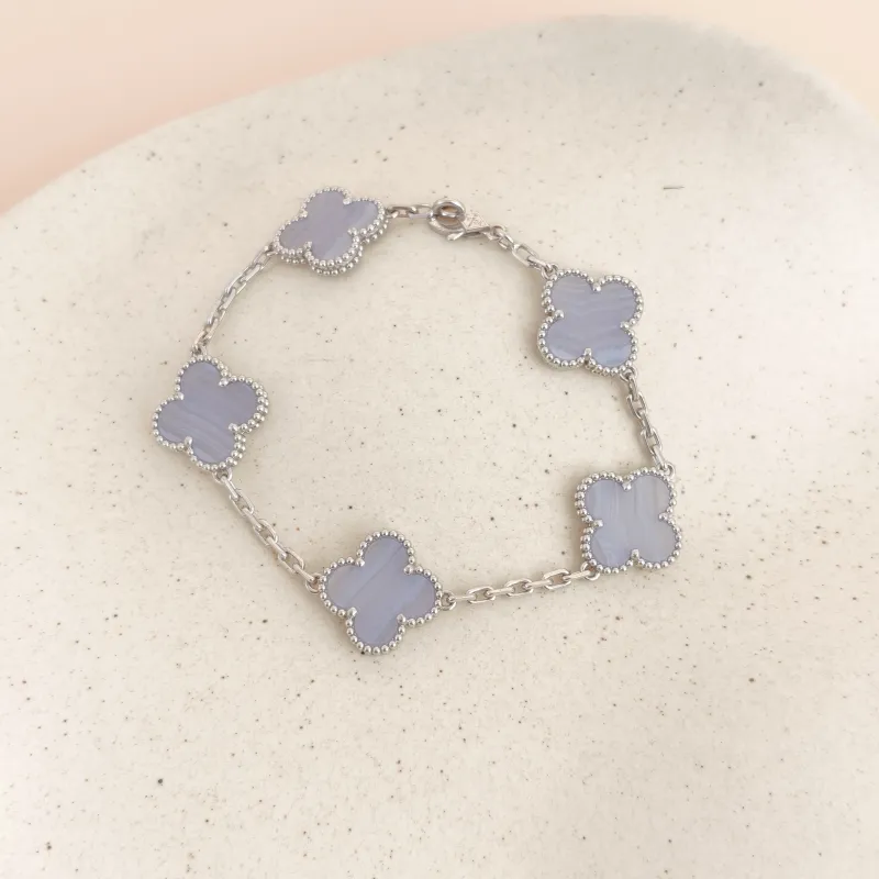 Van Cleef & Arpels Bracelet Alhambra Alhambra Collection Five-Motif Bracelet 18KW hite Gold Vintage Small17cm — cover view 10 of 10