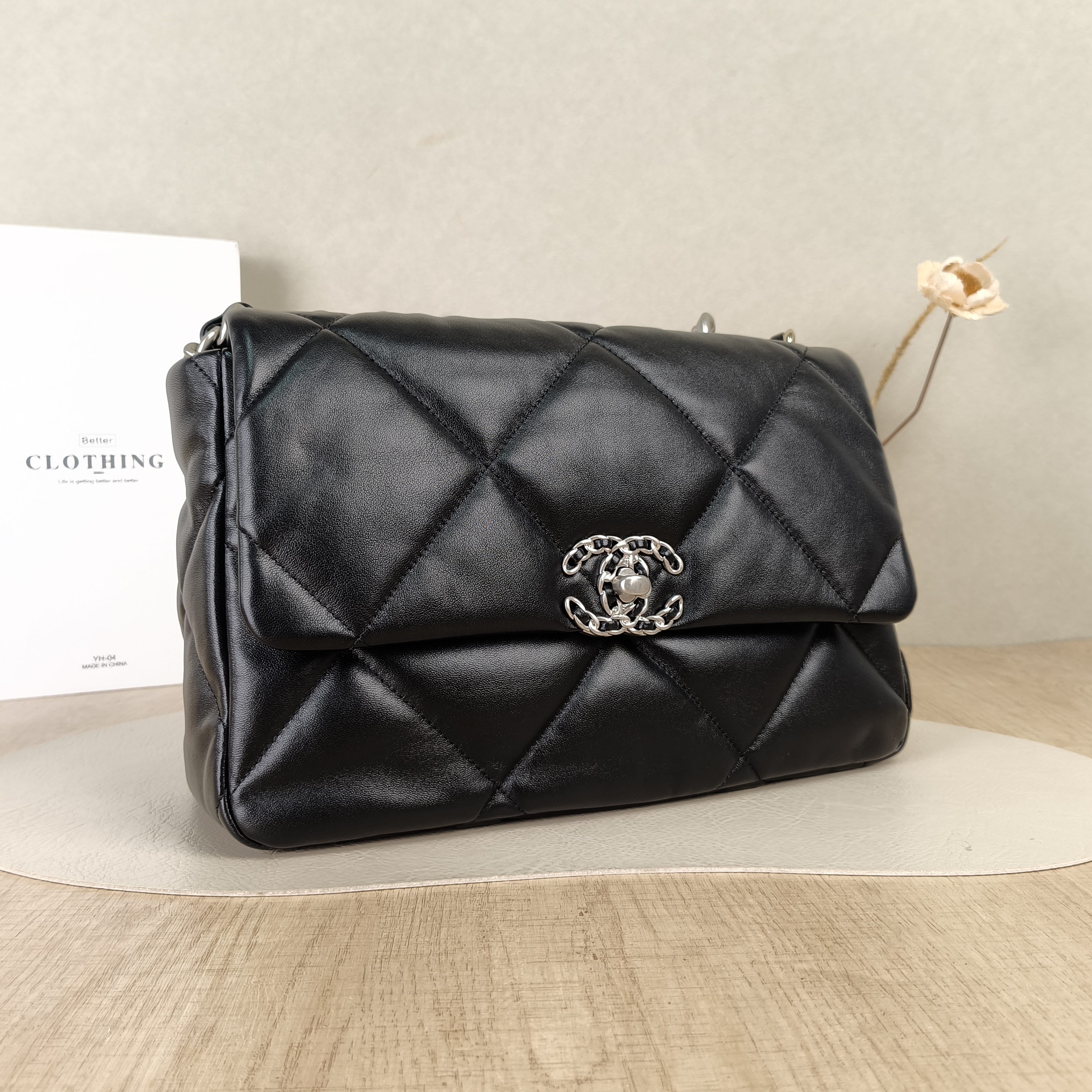 Chanel Crossbody Bag19Bag Black SL ambskin Medium30 × 10 × 20 cm — cover view 5 of 5