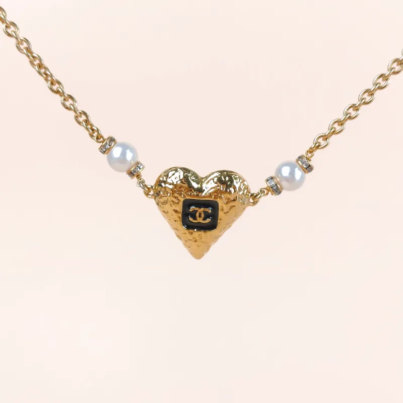 Chanel Necklace Pearl Necklace Gold One Size39cm