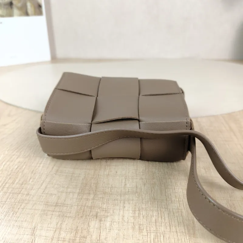 Bottega Veneta Crossbody Bag Cassette Woven Brown Lambskin Mini 12 × 5 × 8.5 cm — detail view 9 of 12
