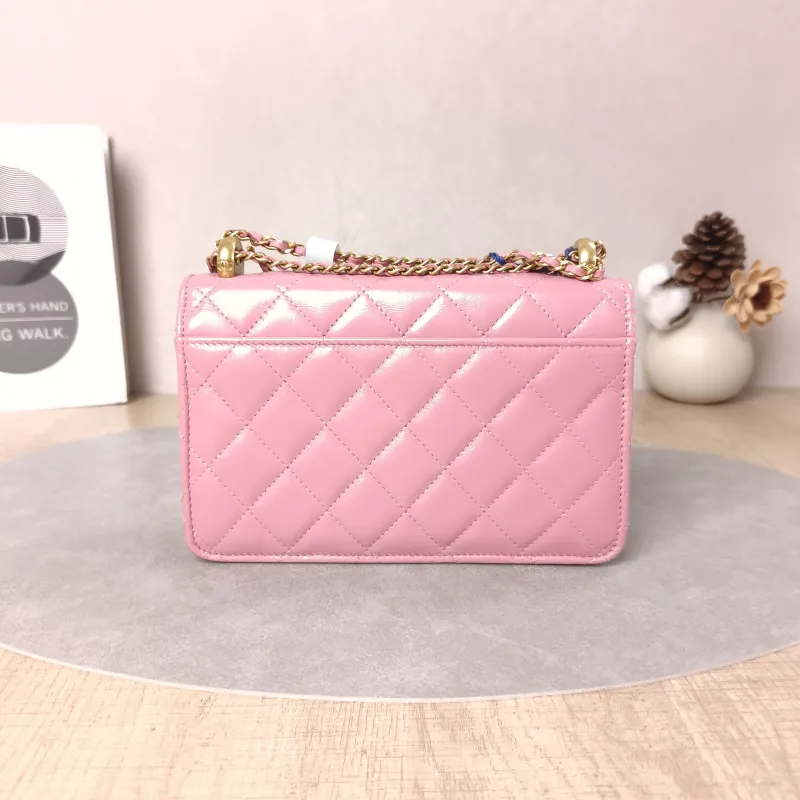 Chanel Crossbody Bag woc Pink Calfskin One Size19.2 × 3.5 × 12.3 cm — cover view 3 of 5