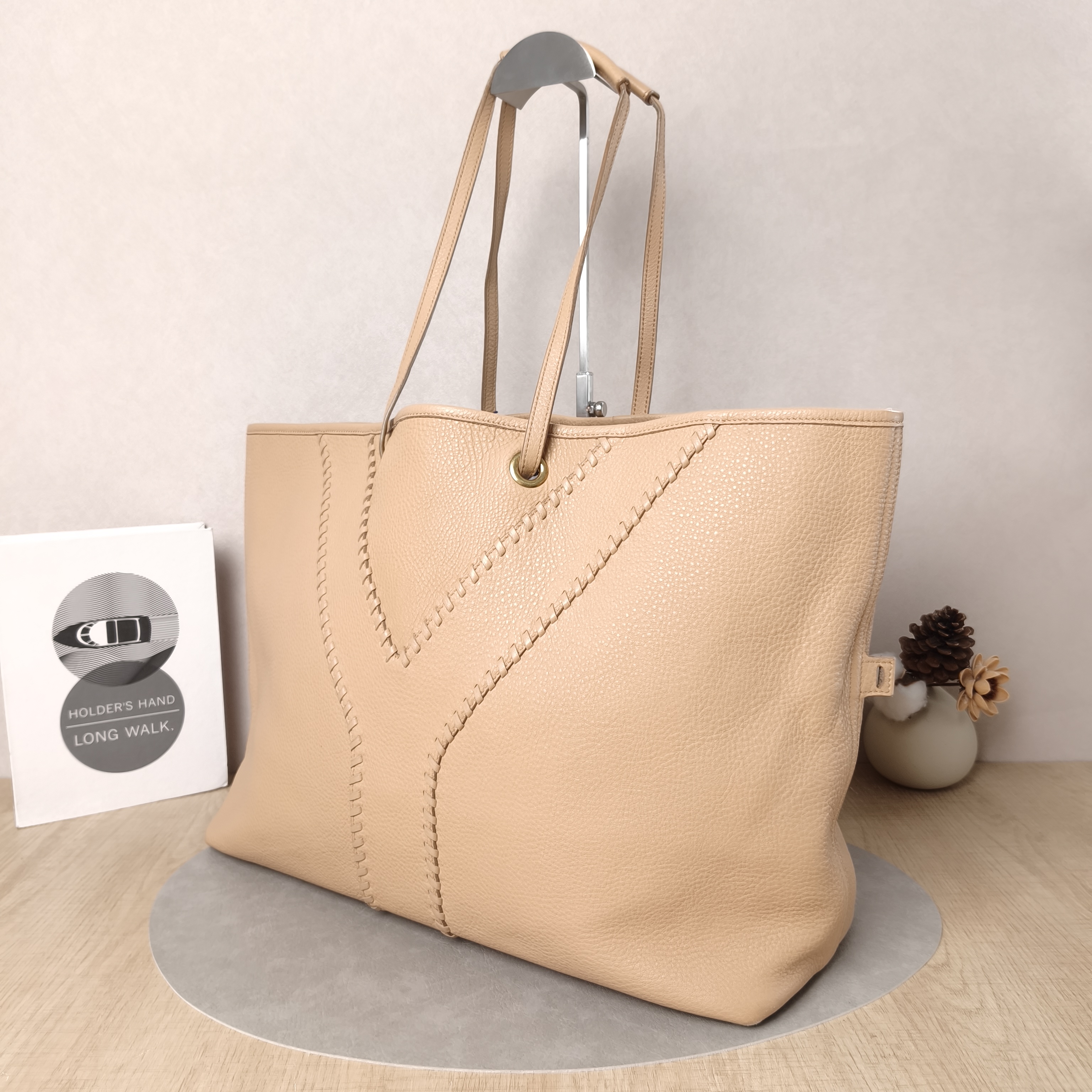 SAINT LAURENT Shoulder Bag Tote Bag Taupe Calfskin One Size41 × 14 × 32 cm — cover view 3 of 5