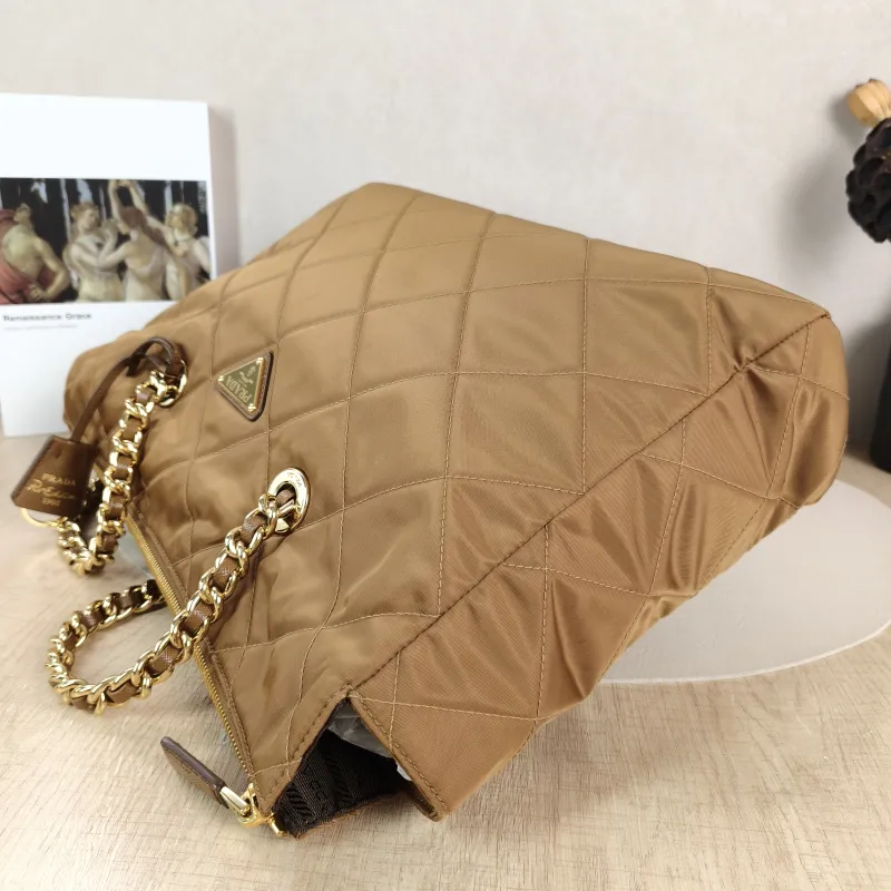 PRADA Shoulder Bag Re-Edition 1995 Brown Nylon One Size 36 × 11 × 25 cm — detail view 4 of 11