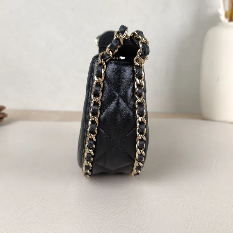 Chanel Crossbody Bag 23p Black Lambskin Mini 13.5 × 5 × 9.5 cm — detail view 9 of 11