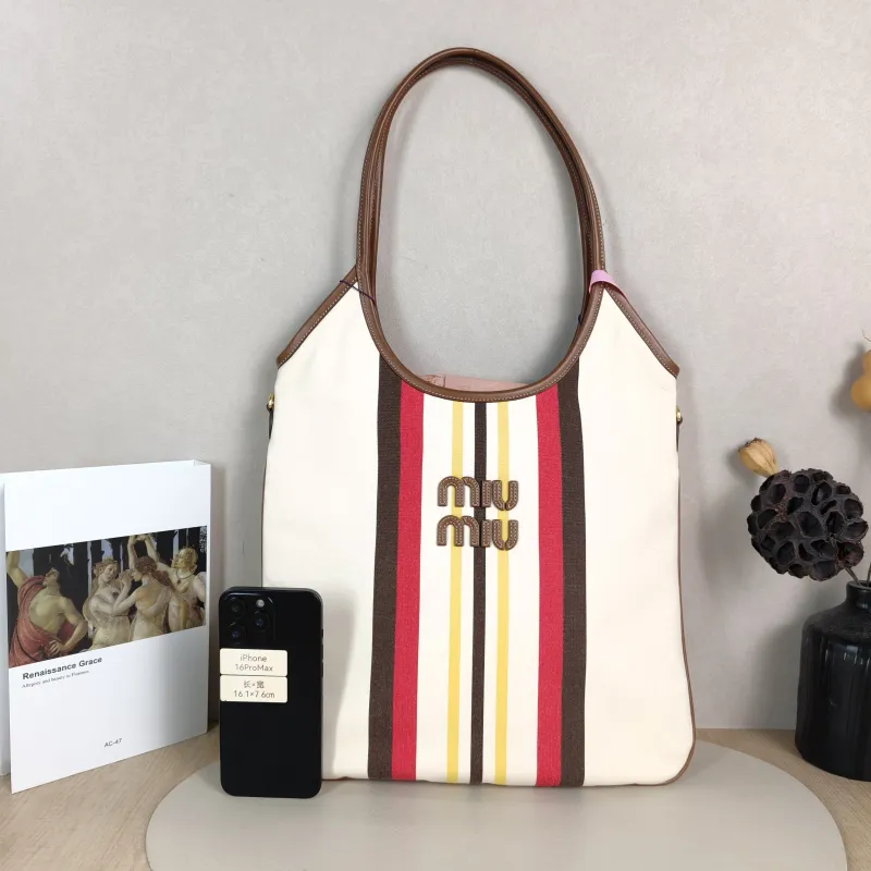Miumiu Shoulder Bag IVY Tote Shopping Tote Canvas Medium 35*40 — cover view 2 of 5