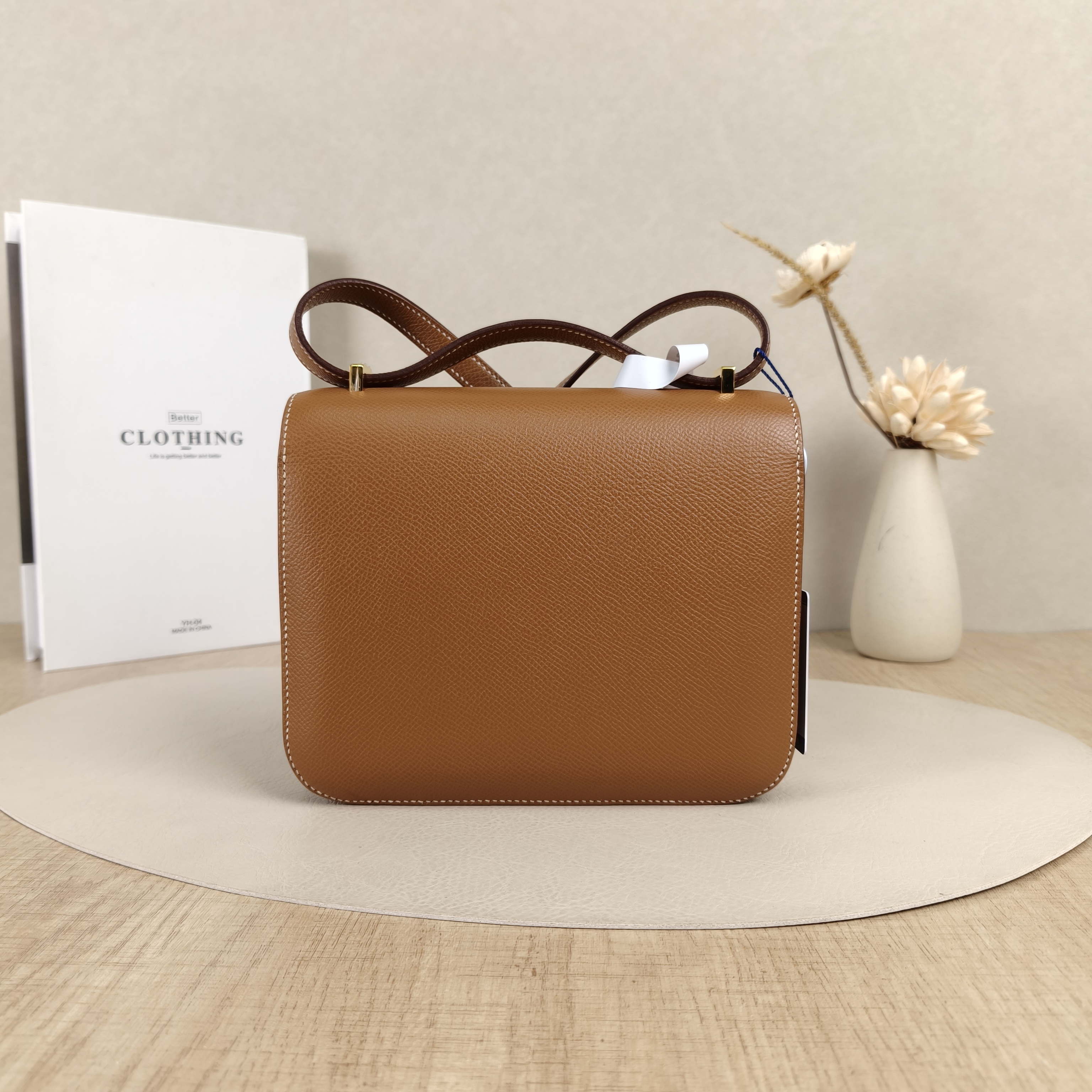 Hermès Crossbody Bag Constance 19 Gold-Tone Hardware37 Brown Calfskinmini19 × 4 × 15 cm — cover view 8 of 8