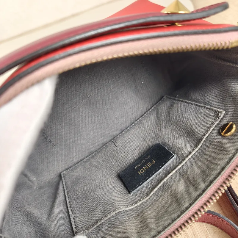 FENDI Crossbody Bag by the way Red Calfskin Mini 20.5 × 9 × 12 cm — detail view 1 of 11