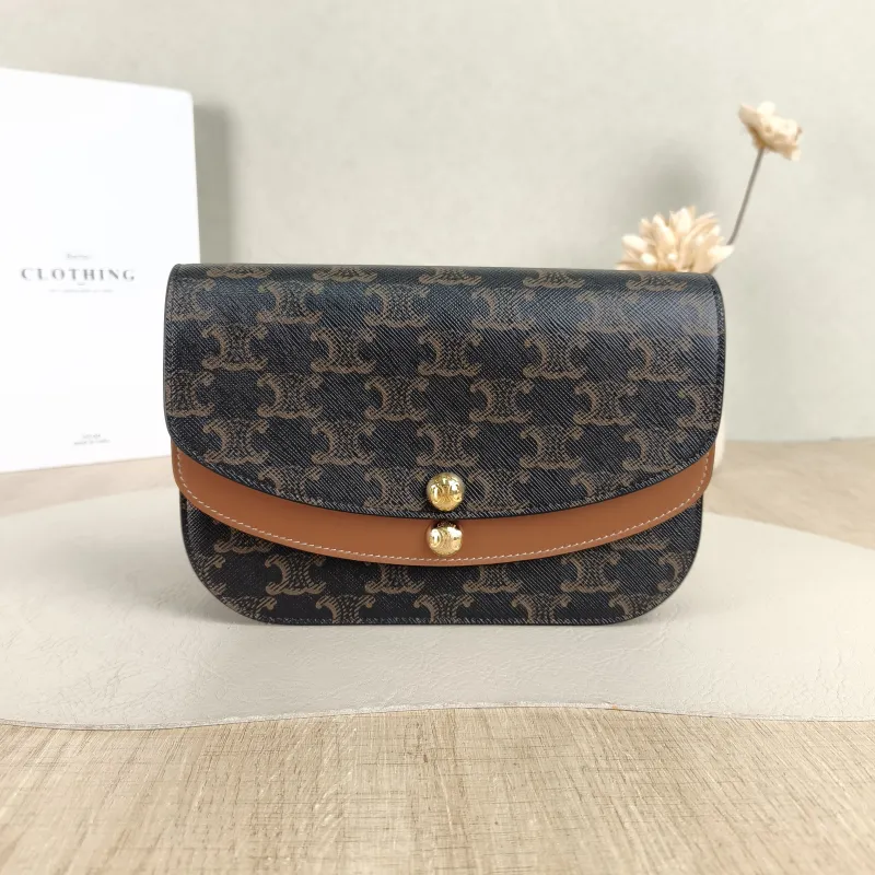 CELINE Crossbody Bag DUO Wallet Monogram PVC Mini 20 × 6 × 13 cm