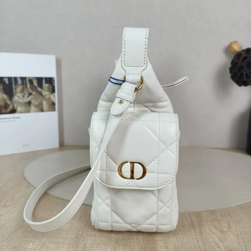 DIOR Crossbody Bag D-Dream White Lambskin Medium 28 × 10 × 16 cm — detail view 8 of 10