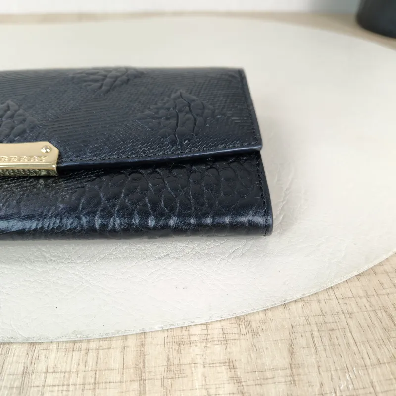 BURBERRY Wallet Wallet Black Calfskin One Size 19 × 2 × 10 cm — detail view 5 of 11