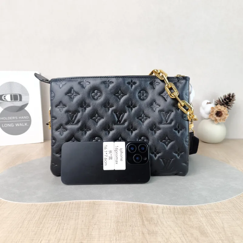 Louis Vuitton Crossbody Bag Coussin Black Lambskin Small 26 × 12 × 20 cm — cover view 2 of 5