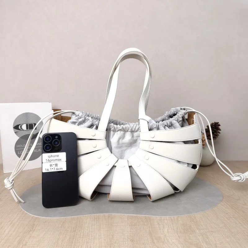 Bottega Veneta Top Handle Bag The Shell Dome Bag White Calfskin One Size 40 × 20 × 20 cm — cover view 5 of 5