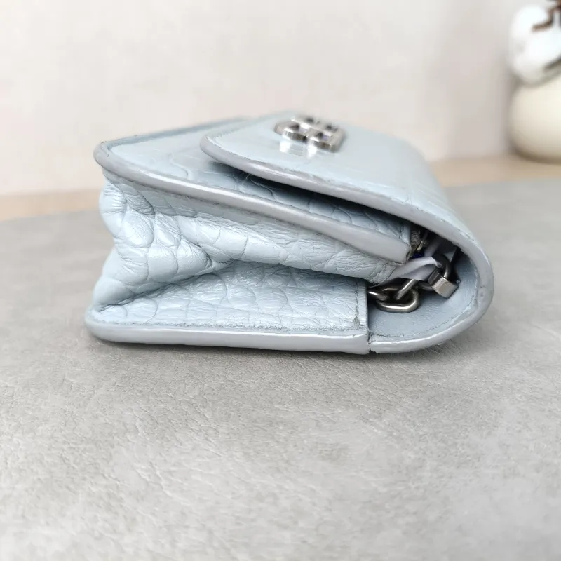 BALENCIAGA Crossbody Bag GOSSIP xs Chain Bag Blue Calfskin XS19 × 7 × 10 cm — detail view 6 of 11