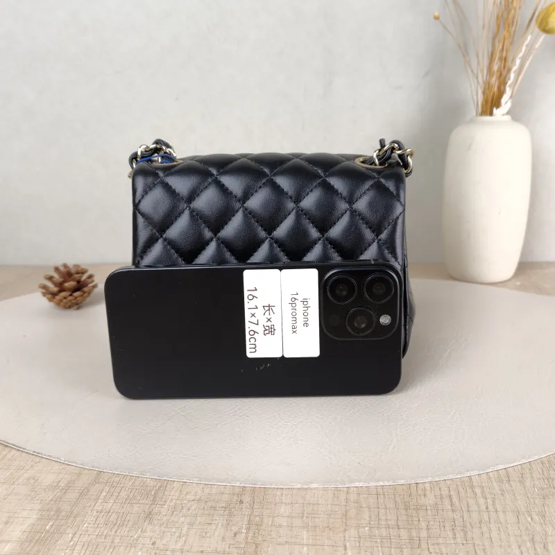 Chanel Crossbody Bag Classic Flap Mini CF Mini Black SL ambskin Mini 17 × 8 × 13.5 cm — cover view 3 of 5