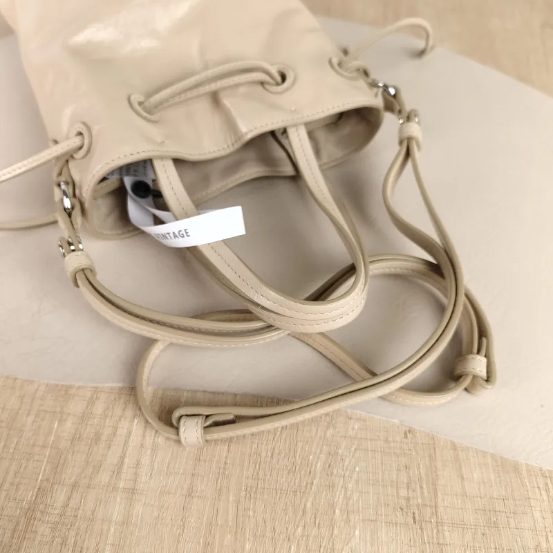 Miumiu Crossbody Bag Bucket Bag Taupe Calfskin 15.5 × 8.5 × 18 cm — detail view 11 of 11