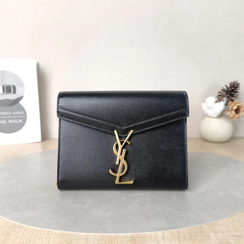 SAINT LAURENT Crossbody Bag Cassandra Black Calfskinmini19 × 3.5 × 15 cm