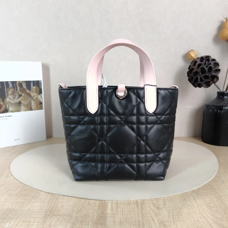 DIOR Top Handle Bag TOUJOURS Edition Black Pink Calfskin Small 18.5 × 12 × 18.5 cm — cover view 3 of 5