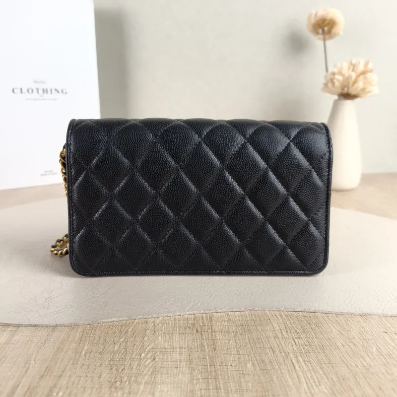 Chanel Crossbody Bag woc Black Calfskin Mini 19 × 6 × 11 cm — cover view 6 of 6