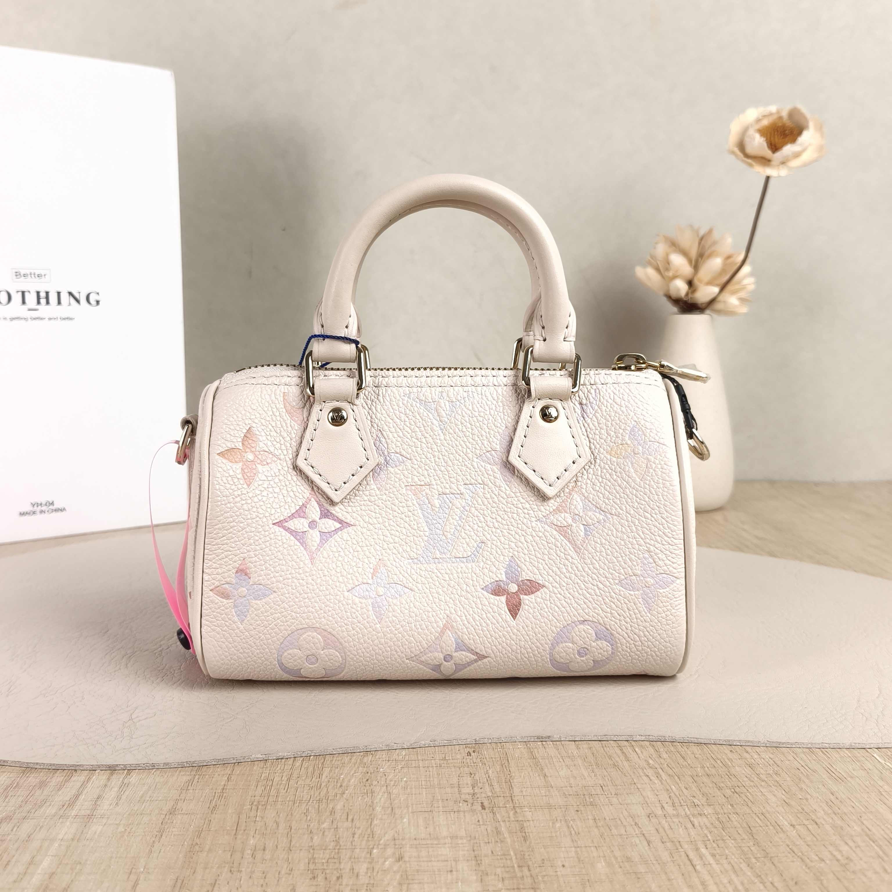 Louis Vuitton Crossbody Bag Speedy Nano White Calfskinnano16 × 7.5 × 10 cm